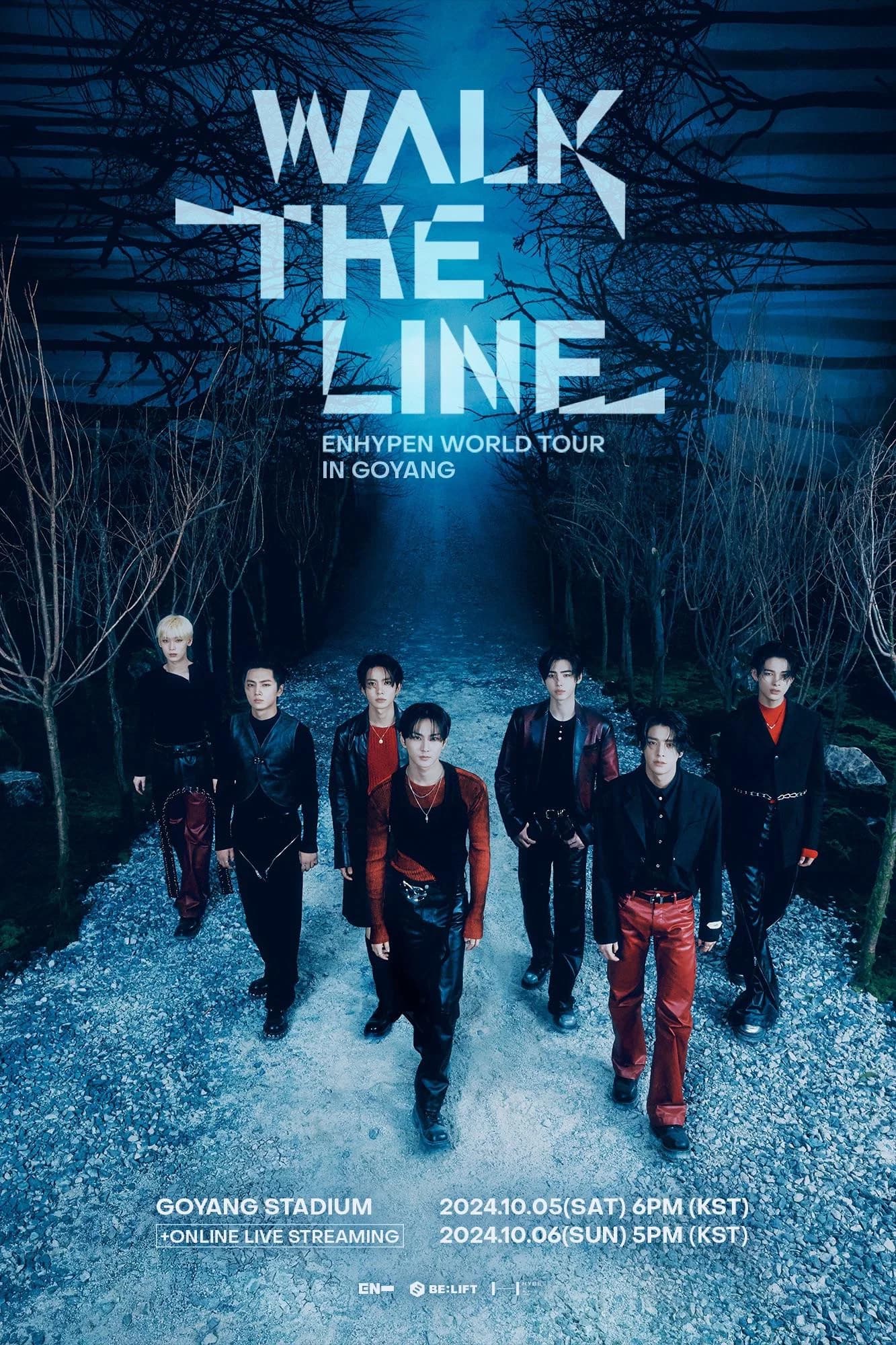 Poster for ENHYPEN WORLD TOUR 'WALK THE LINE' IN GOYANG