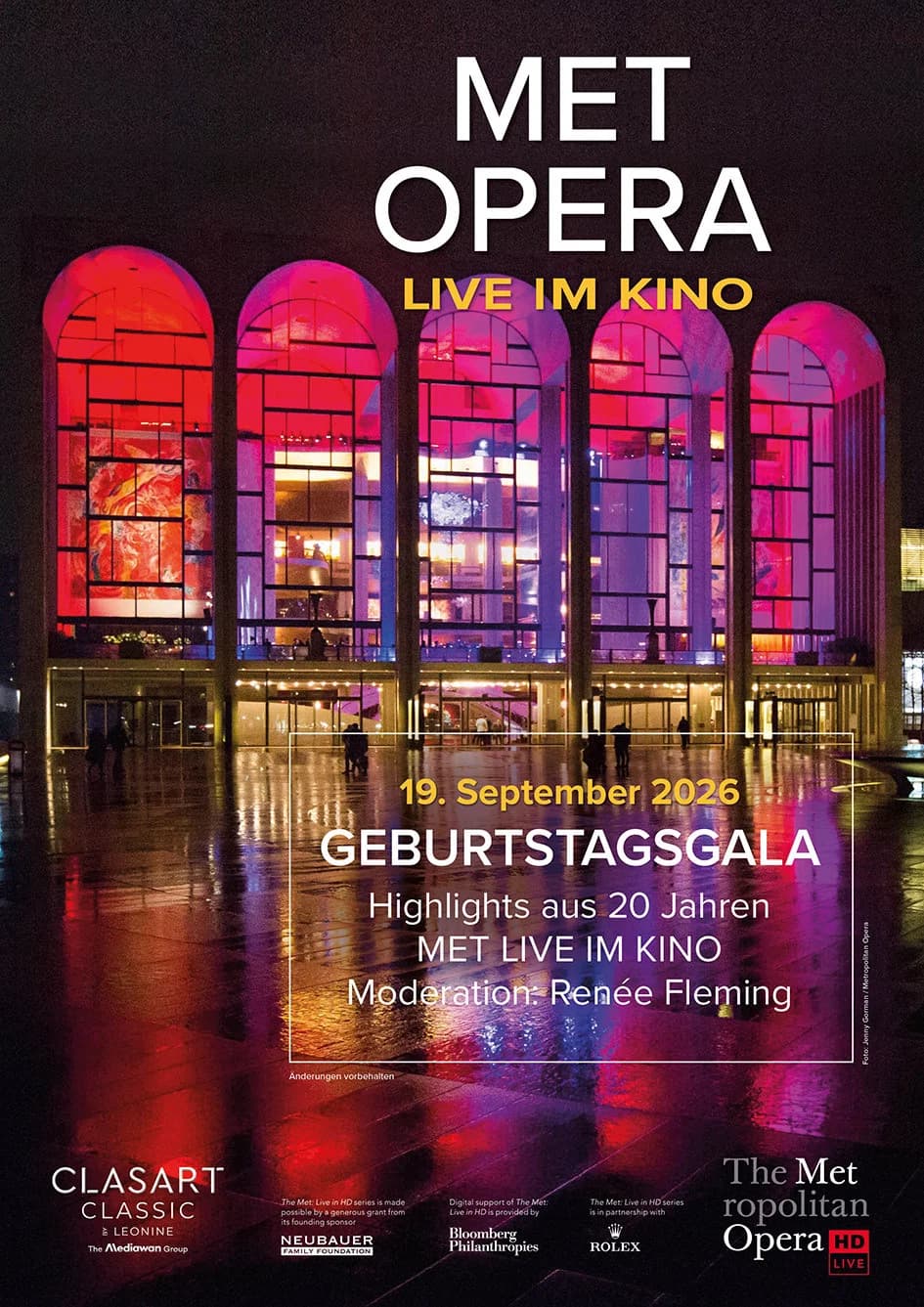 Poster for Twenty Years of the Met in Cinemas: An Anniversary Celebration